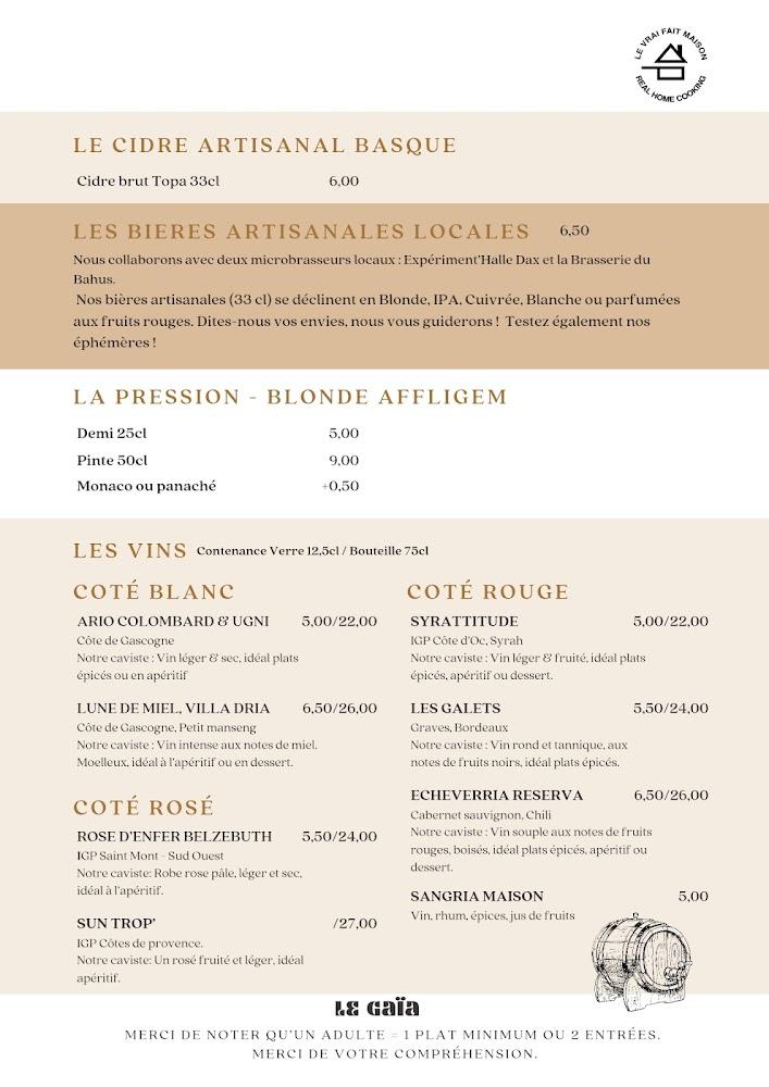 Gaïa Dax Restaurant Traiteur - Menu Image 4
